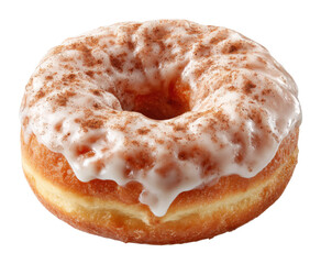 Delicious glazed donut treats bakery showcase food bright environment view isolated on transparent background