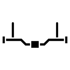 Obraz premium car anti roll bar icon Flat outline fill black and white