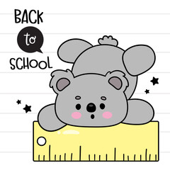 back to school cute koala bear with ruler school suppliers kawaii animal