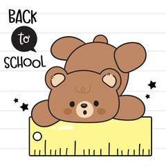 back to school cute teddy bear with ruler school suppliers kawaii animal baby boy
