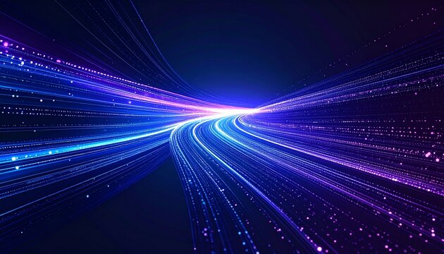 Abstract futuristic light trails, a representation of speed and innovation - Powered by Adobe
