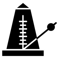 Classic Metronome icon Flat outline fill black and white