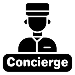 Concierge Icon Flat outline fill black and white