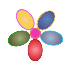 Illustration colorful blooming flower