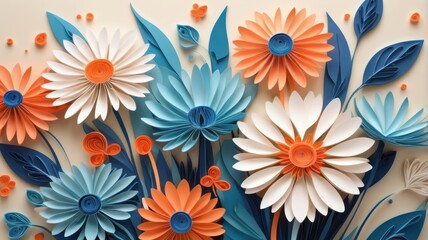 Paper flowers in pastel colors