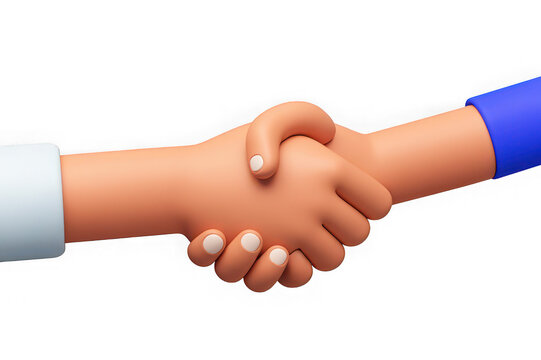 Cartoon hands shaking deal agreement partnership