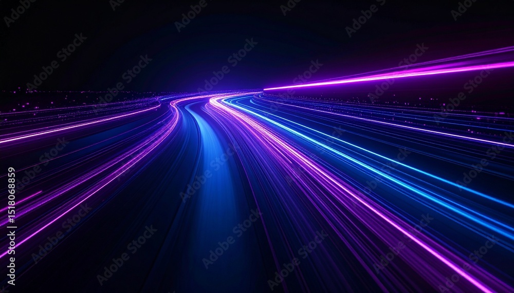 Aufkleber abstract neon lights streak across the dark, creating a dynamic and futuristic visual. the vibrant l