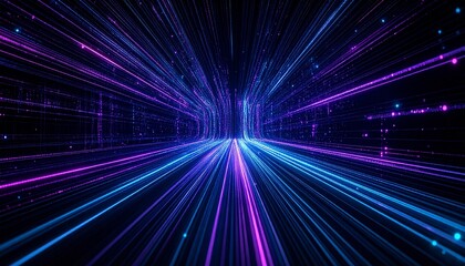 Dynamic abstract illustration of a glowing light tunnel, perfect for a digital background