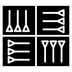 Cuneiform Icon Flat outline fill black and white