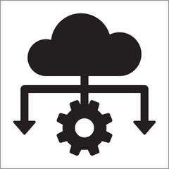 Cloud data storage icon. Data security server icon. Icon symbol compatible for internet , network, security, system. Vector illustration.