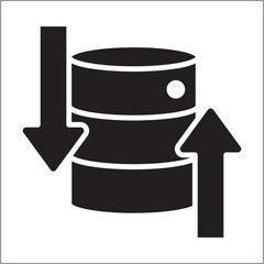 Data center icon. Business data server icon. Icon symbol compatible for hard disk, online storage, online computing. Vector illustration.