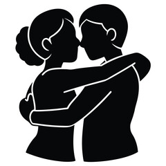 silhouette of a man woman