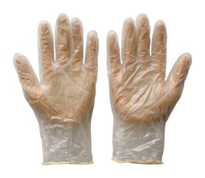 Protective gloves for food preparation kitchen environment product view isolated on transparent background