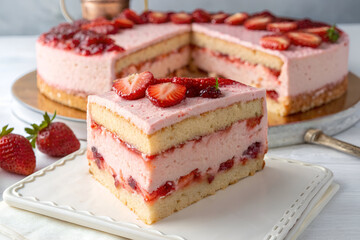 piece of cake with strawberry