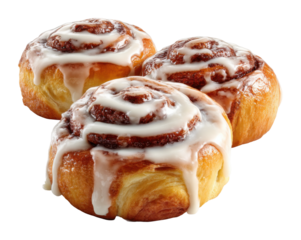 Baking delicious cinnamon rolls kitchen food cozy environment top view treats isolated on transparent background