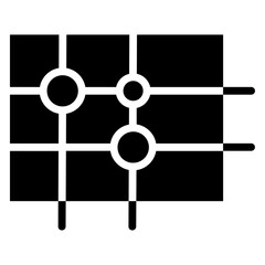 Go game icon Flat outline fill black and white