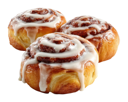 Baking delicious cinnamon rolls kitchen food cozy environment top view treats isolated on transparent background