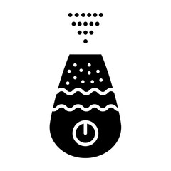 Humidifier icon Flat outline fill black and white