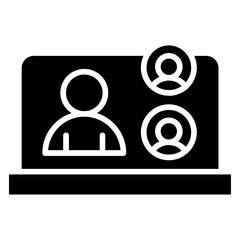hr software icon Flat outline fill black and white