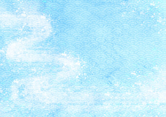 さわやかな水の流れの水彩風和風背景