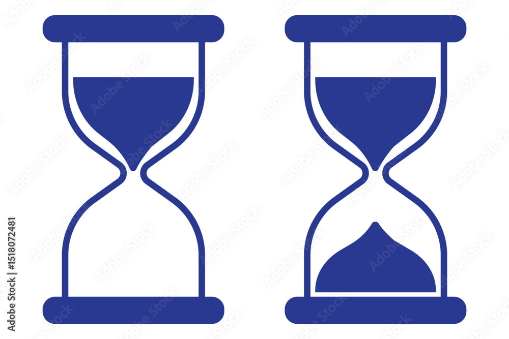 Poster sand watch icon set . hourglass symbol. flat vector graphic design elements, simple standby waiting 