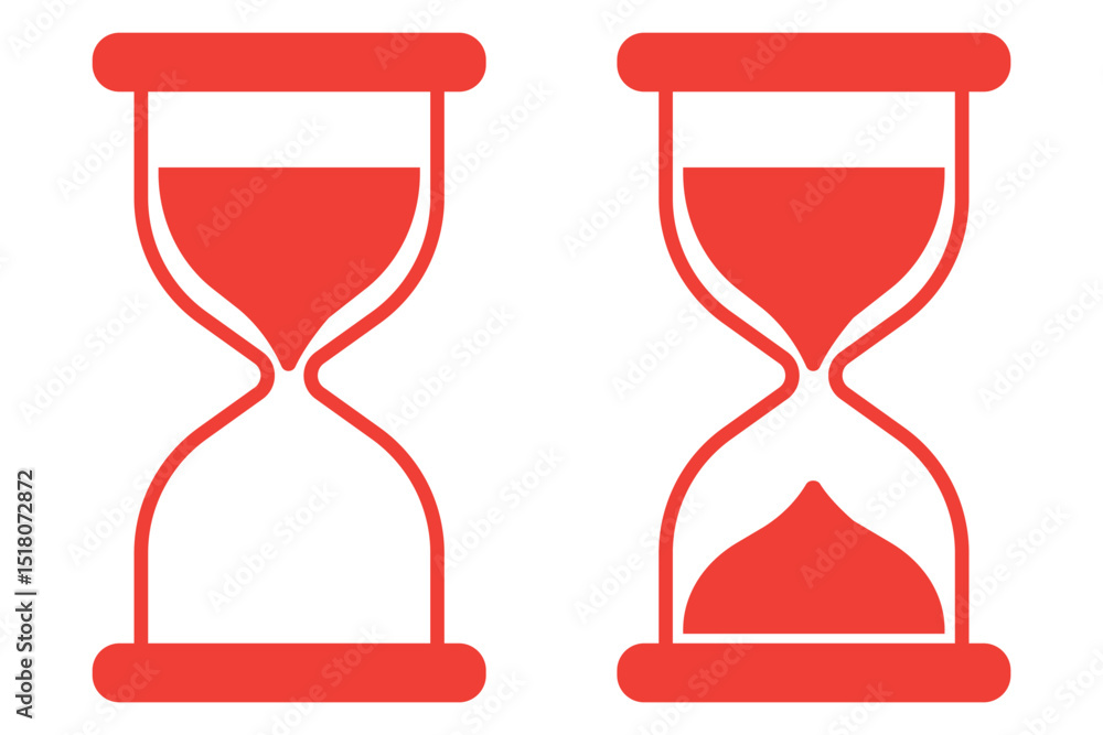 Poster sand watch icon set . hourglass symbol. flat vector graphic design elements, simple standby waiting 