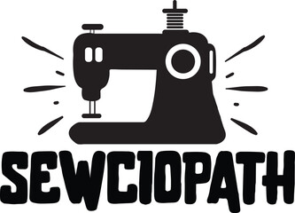 Sewciopath sewing machine vector design