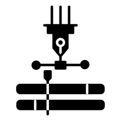 Motion Graphics icon Flat outline fill black and white