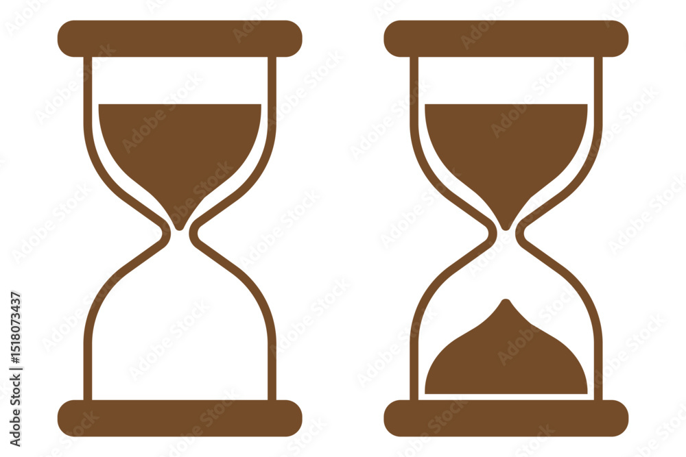 Poster sand watch icon set . hourglass symbol. flat vector graphic design elements, simple standby waiting 