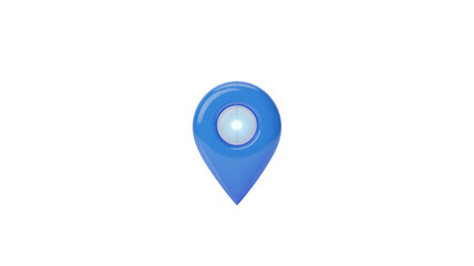Blue push pin map pointer icon for location and travel