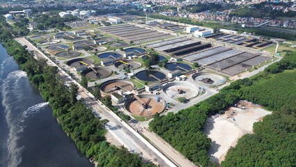 Aerial View of the Barueri Wastewater Treatment Plant – São Paulo, Brazil