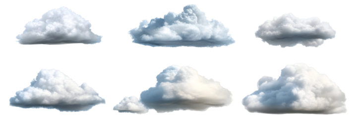 Isolated cumulus cloudscape set against black background for compositing usage