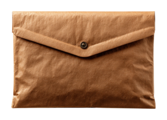Organizing business documents in a brown envelope office product minimalist design isolated on transparent background