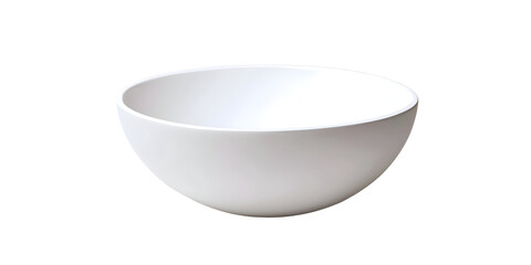 A minimalistic and clean white ceramic bowl isolated on a stark black background