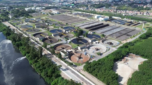 Aerial View of the Barueri Wastewater Treatment Plant &ndash; S&atilde;o Paulo, Brazil