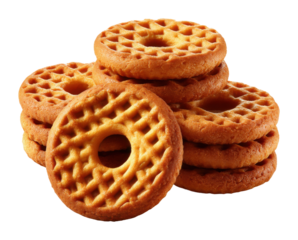 Delicious waffle cookies bakery food cozy kitchen sweet treats for everyone isolated on transparent background
