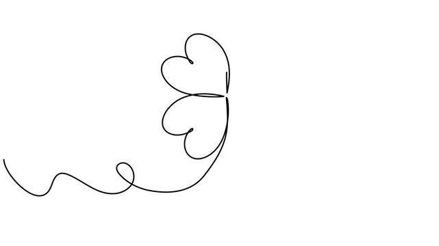 Four leaves clover continuous line drawing animated video. Saint Patrick's Day symbol animation. Irish leaf.