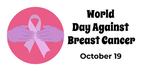 World Day Against Breast Cancer, horizontal poster, banner or flyer about women's health