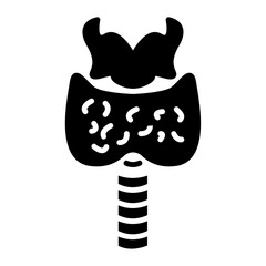 Thyroid gland icon Flat outline fill black and white