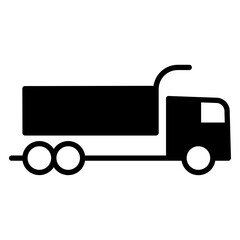 Tipper icon Flat outline fill black and white