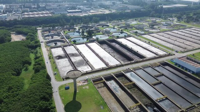Aerial View of the Barueri Wastewater Treatment Plant &ndash; S&atilde;o Paulo, Brazil