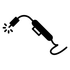 Welding icon Flat outline fill black and white