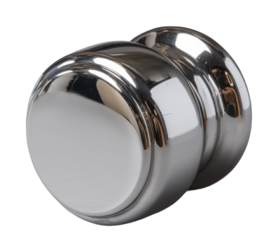 Polished metal door knob product modern design simple viewpoint isolated on transparent background