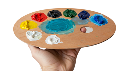 transparent hands and palette