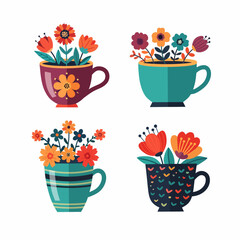 Collection flower in pot