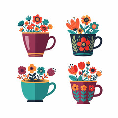 Collection flower in pot