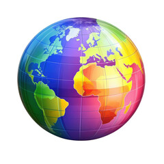 Naklejka premium globe con los colores lgtbi sobre fondo on transparent background