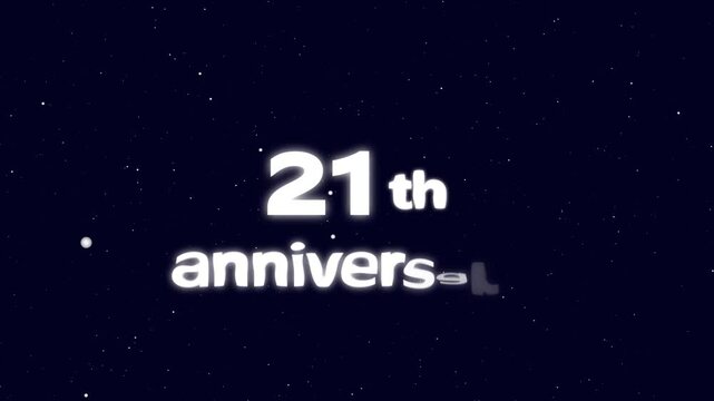 21th Happy Anniversary Text Animation – Celebration, Greeting, Wishes, Message for Events, Holiday, Festival – Festive Animated Design for Special Occasions
