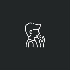 Coughing icon logo flat vector design