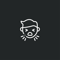 Coughing icon logo flat vector design